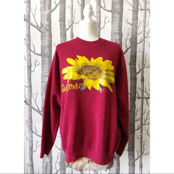 Vintage Tops - VINTAGE | Sunflower Sweatshirt